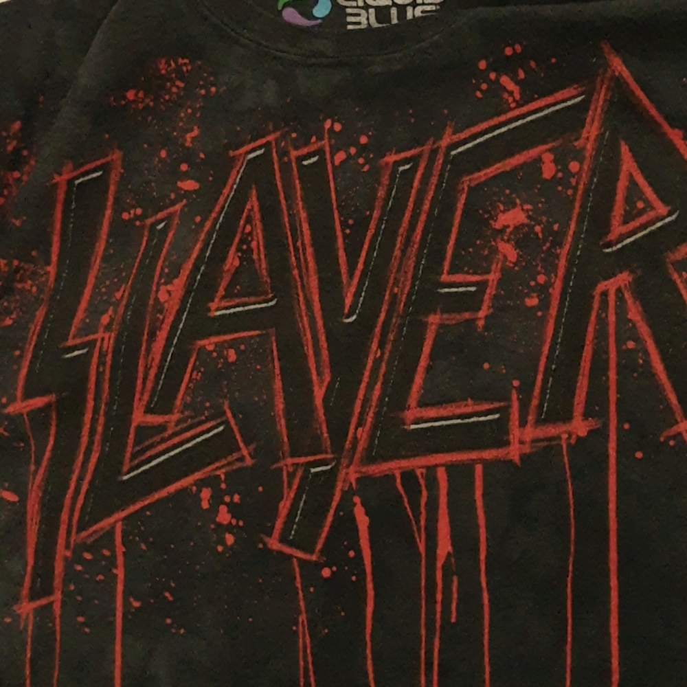 Liquid Blue Slayer Raining Blood Screen Print Tie Dye Tee Officially Licensed L - Picture 5 of 9